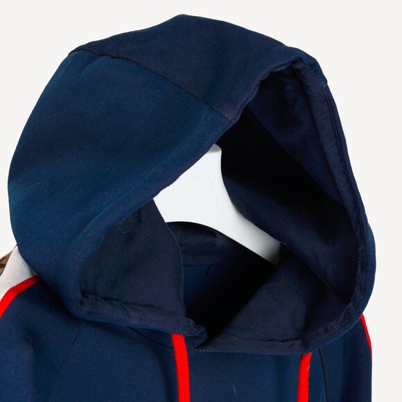 Fendi x Fila Navy Cotton-Blend Logo Stripe Pullover Hoodie - Picture 5 of 16